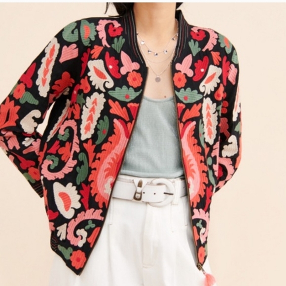 RAGA Jackets & Blazers - Raga‎ Embroidered Zip Jacket Size Small